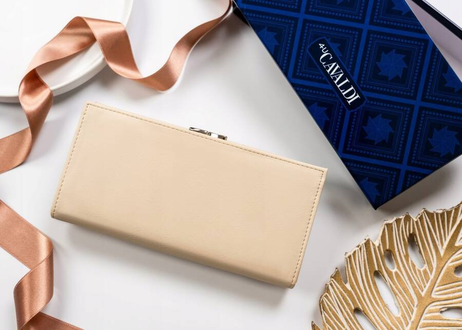 Elegancki potfel damski na bigiel i zatrzask - 4U Cavaldi - obrazek 4