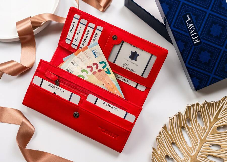 Klasyczny portfel damski ze skóry ekologicznej - 4U Cavaldi - obrazek 5