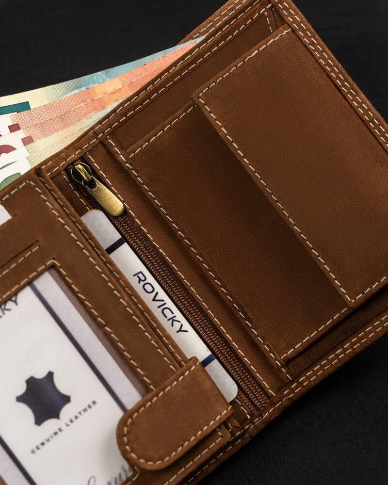 Duży, pionowy portfel męski ze skóry naturalnej - Always Wild - obrazek 7