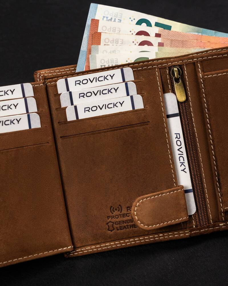 Duży, pionowy portfel męski ze skóry naturalnej - Always Wild - obrazek 11