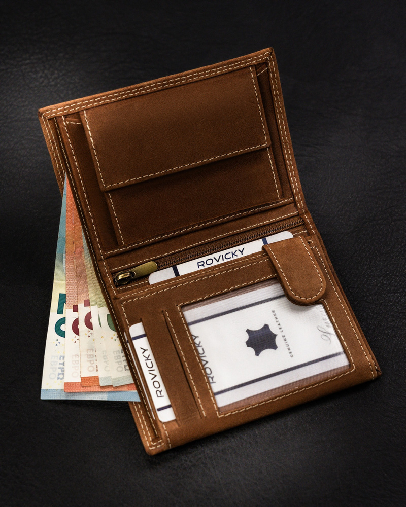 Duży, pionowy portfel męski ze skóry naturalnej - Always Wild - obrazek 4