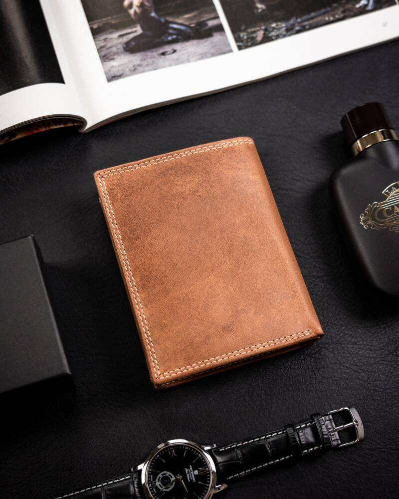 Duży, pionowy portfel męski ze skóry naturalnej - Always Wild - obrazek 12