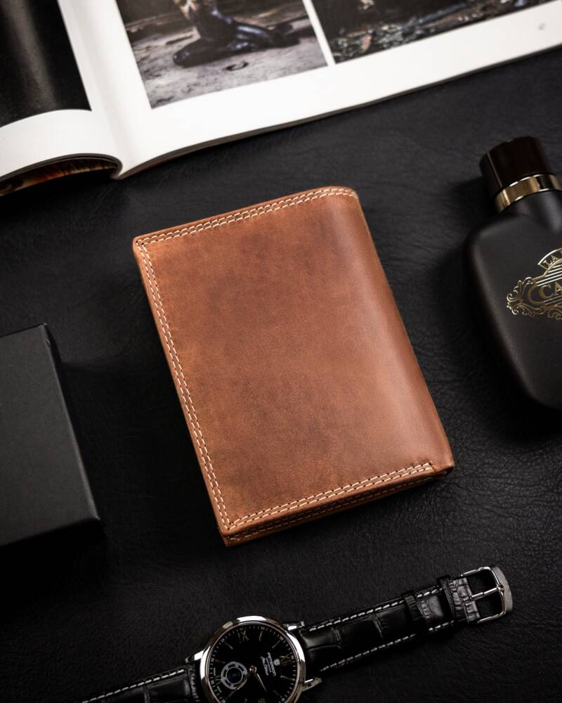 Duży, pionowy portfel męski ze skóry naturalnej - Always Wild - obrazek 9