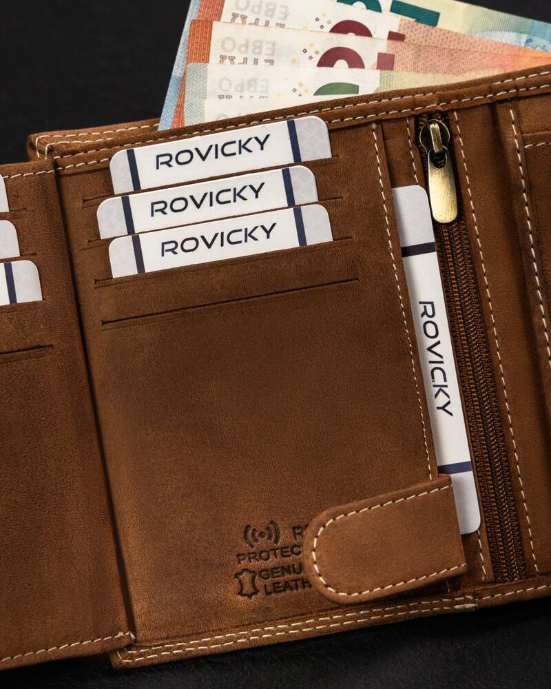 Duży, pionowy portfel męski ze skóry naturalnej - Always Wild - obrazek 9