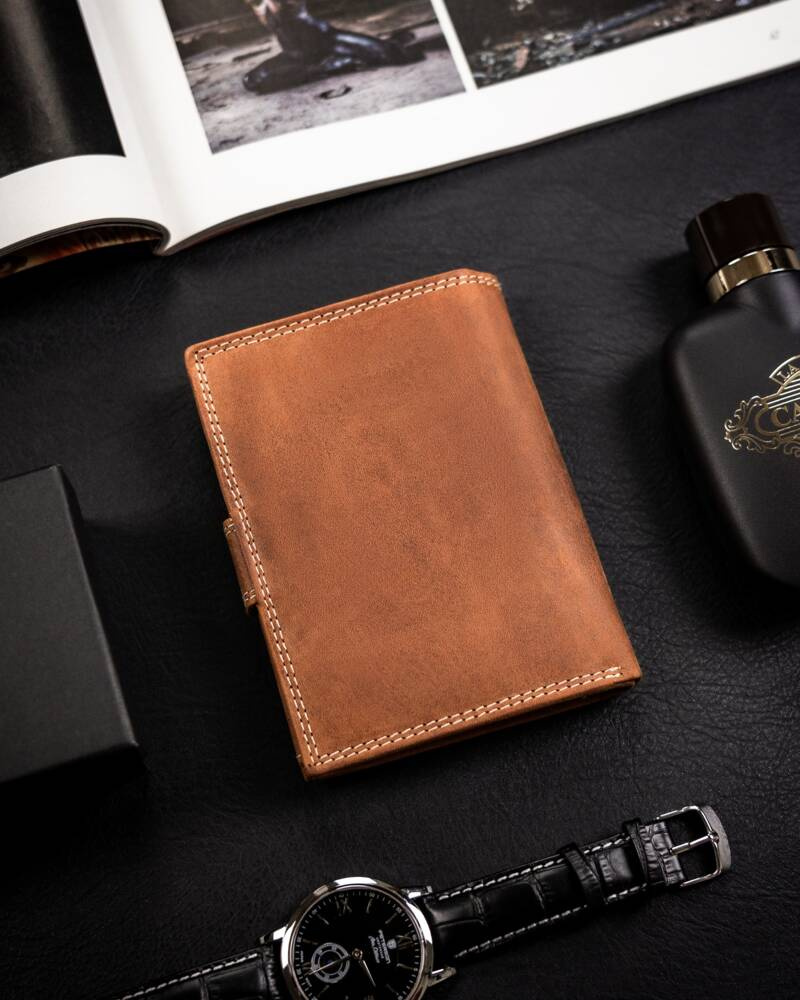 Duży, pionowy portfel męski ze skóry naturalnej - Always Wild - obrazek 2