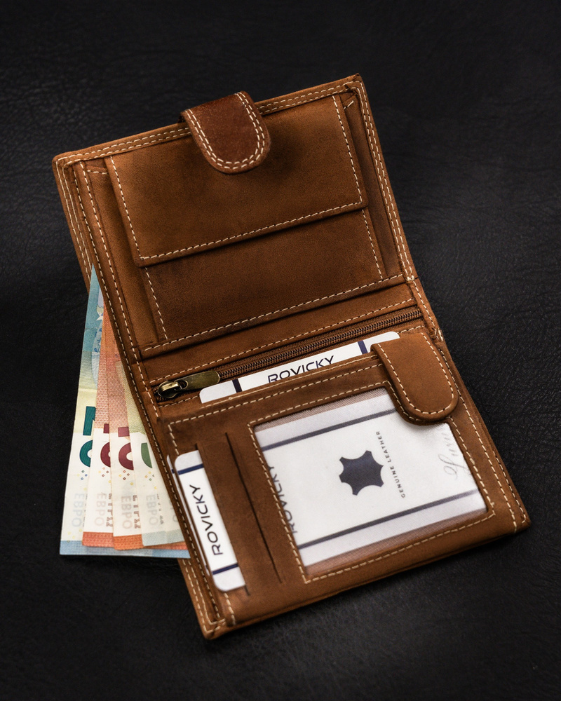 Duży, pionowy portfel męski ze skóry naturalnej - Always Wild - obrazek 12