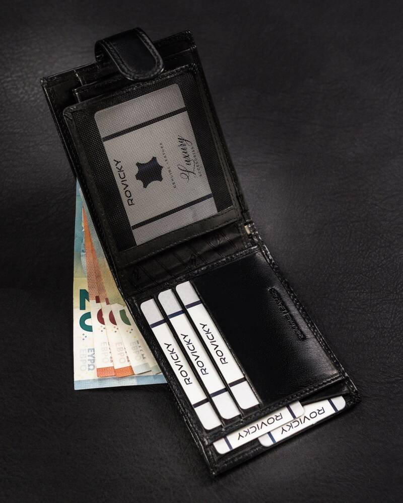 Duży, męski portfel ze skóry naturalnej - Rovicky - obrazek 6