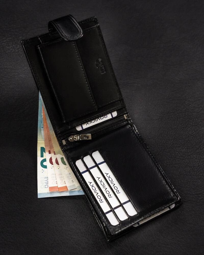 Duży, męski portfel ze skóry naturalnej - Rovicky - obrazek 7