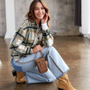 Mini torebka-portfel ze skóry ekologicznej - Peterson