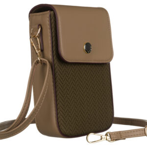 Mini torebka-portfel ze skóry ekologicznej z ozdobnym panelem - Peterson