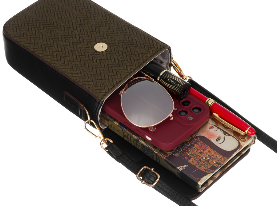 Mini torebka-portfel ze skóry ekologicznej z ozdobnym panelem - Peterson - obrazek 10