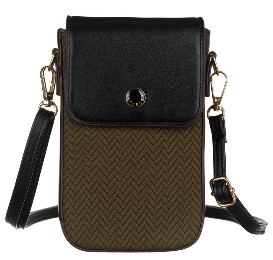 Mini torebka-portfel ze skóry ekologicznej z ozdobnym panelem - Peterson - obrazek 3