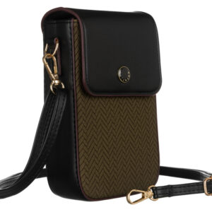 Mini torebka-portfel ze skóry ekologicznej z ozdobnym panelem - Peterson