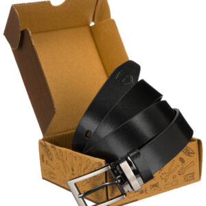 Skórzany, wąski pasek męski z klasyczną klamrą - Peterson