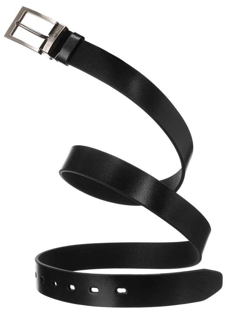 Skórzany, wąski pasek męski z klasyczną klamrą - Peterson - obrazek 6