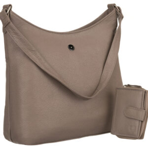 Skórzana torebka damska w zestawie z portfelem - Peterson