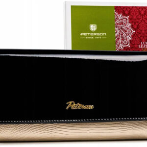 Duży, skórzany portfel damski na bigiel i zatrzask - Peterson