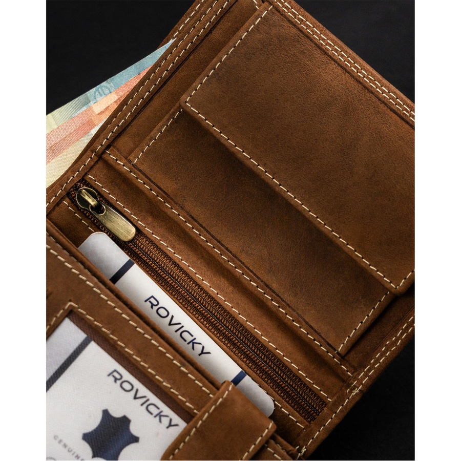 Duży portfel męski z nubukowej skóry naturalnej - Always Wild - obrazek 11