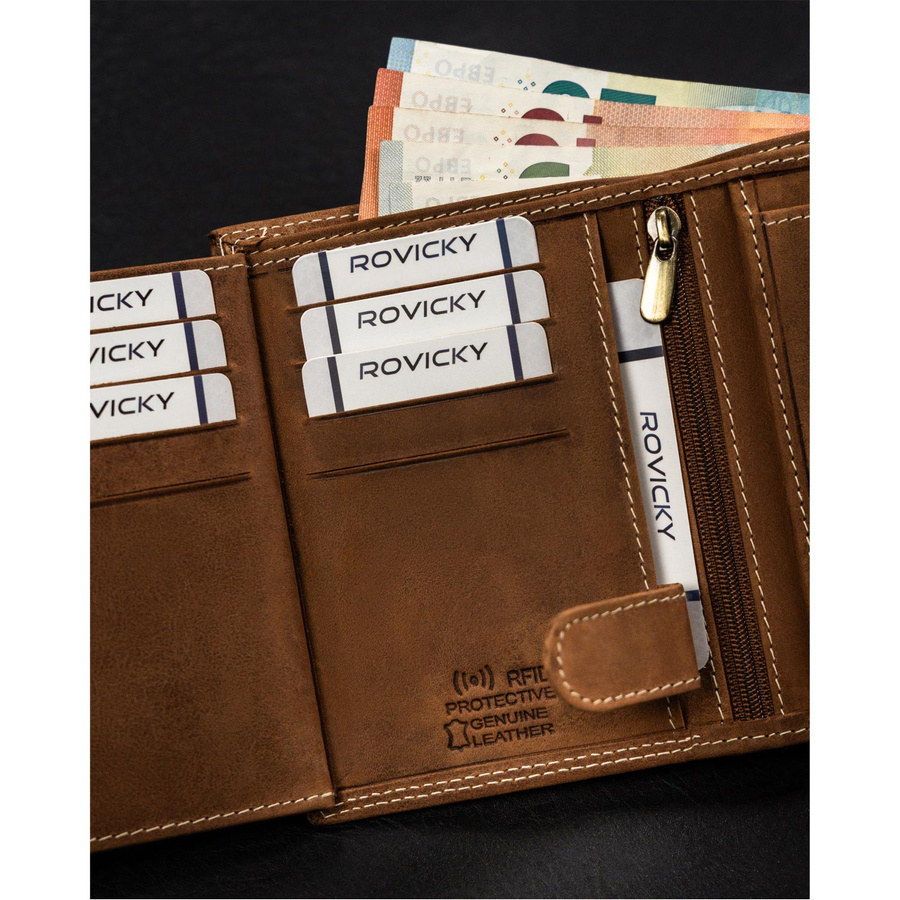 Duży portfel męski z nubukowej skóry naturalnej - Always Wild - obrazek 10