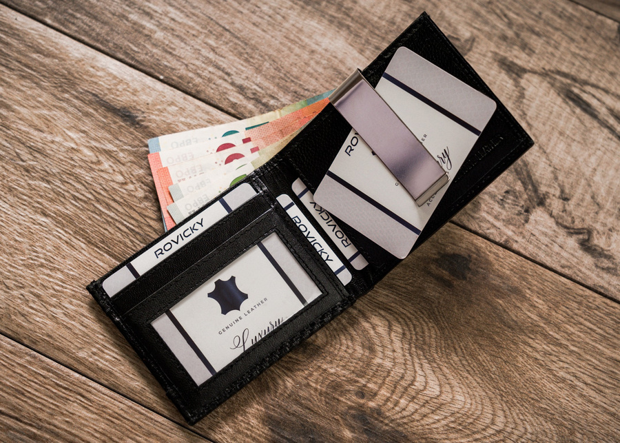 Banknotówka męska ze skóry naturalnej - Rovicky - obrazek 6