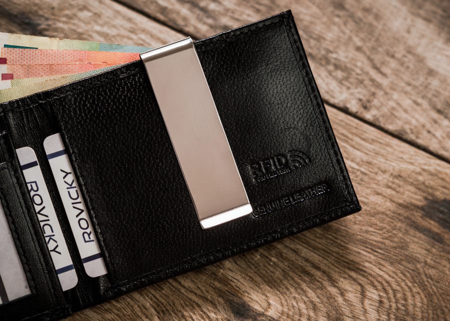 Banknotówka męska ze skóry naturalnej - Rovicky - obrazek 9