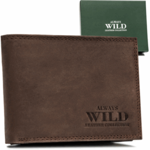 Klasyczny, skórzany portfel męski bez zapięcia - Always Wild