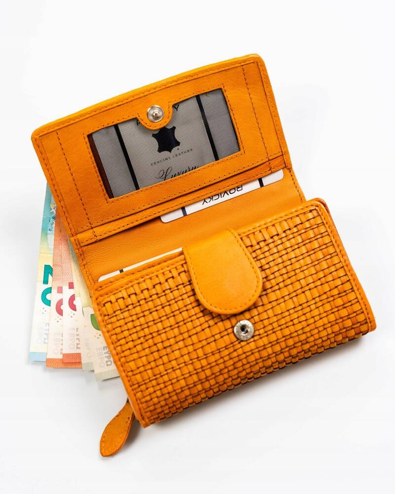 Elegancki portfel damski ze skóry naturalnej - Rovicky - obrazek 5