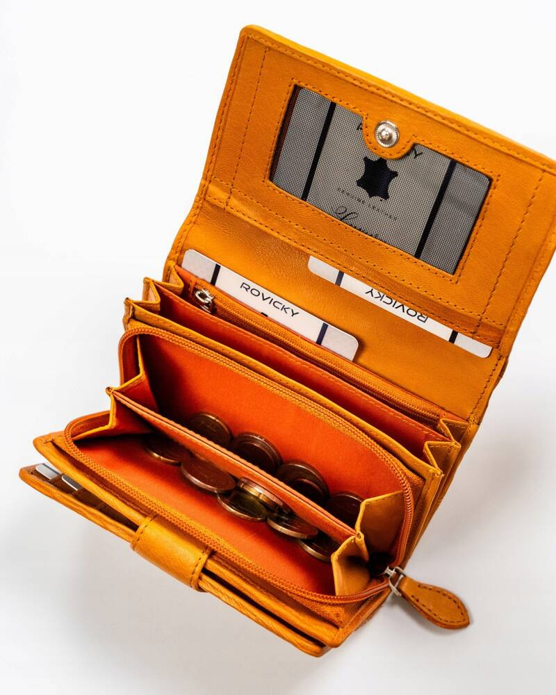 Elegancki portfel damski ze skóry naturalnej - Rovicky - obrazek 9