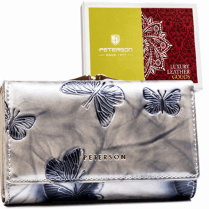 Elegancki, skórzany portfel damski na bigiel i zatrzask - Peterson