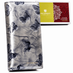 Elegancki portfel damski ze skóry naturalnej zamykany na magnes i suwak - Peterson