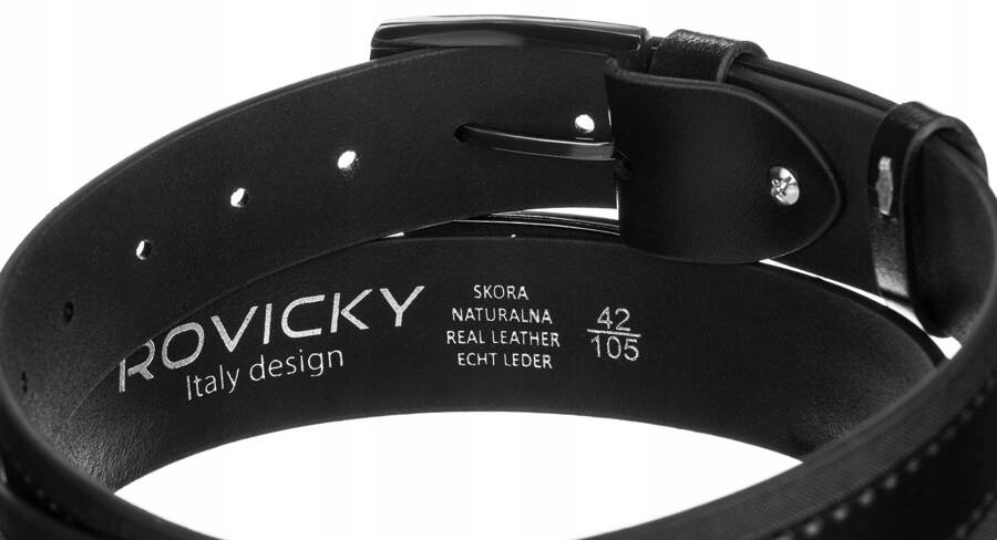 Męski pasek ze skóry naturalnej - Rovicky - obrazek 3