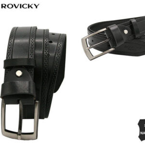 Szeroki, skórzany pasek męski - Rovicky