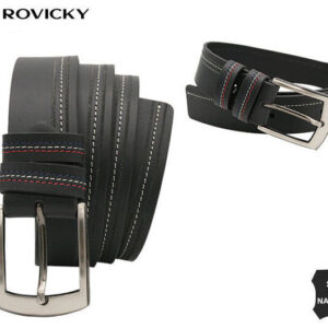 Skórzany, szeroki pasek męski - Rovicky