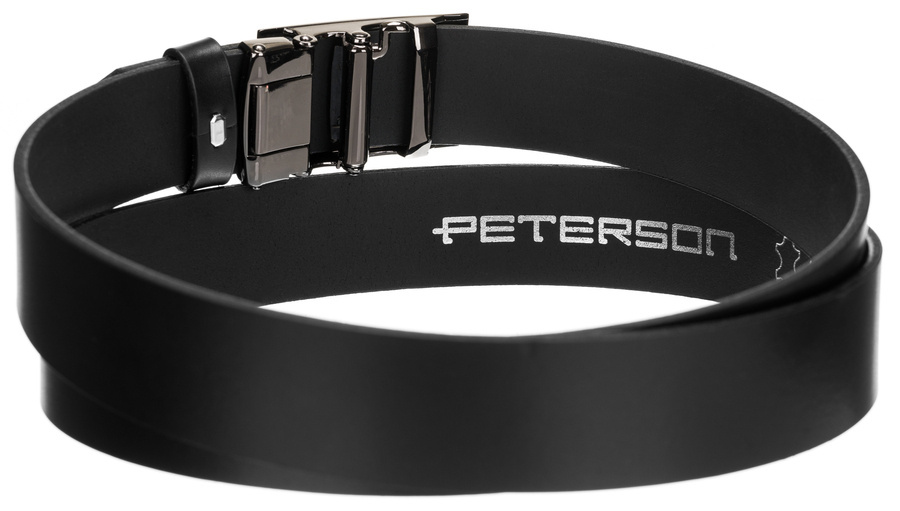 Elegancki, skórzany pasek męski z automatyczną klamrą - Peterson - obrazek 7