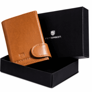 Skórzany portfel damski z podajnikiem kart - Peterson