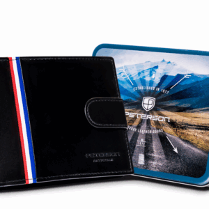 Duży, skórzany portfel męski na zatrzask - Peterson