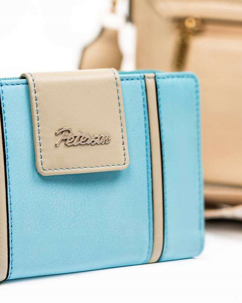 Elegancki skórzany portfel damski na zatrzask i suwak - Peterson - obrazek 4