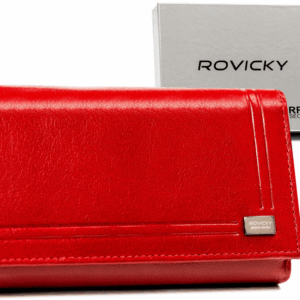 Duży, skórzany portfel damski na zatrzask - Rovicky