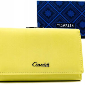 Portfel damski ze skóry ekologicznej zamykany na zatrzask i bigiel - 4U Cavaldi