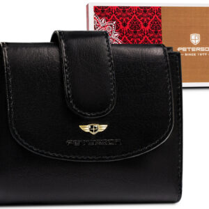 Średnich rozmiarów, skórzany portfel damski - Peterson