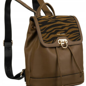 Miejski plecak damski z klapką wykonany ze skóry ekologicznej - David Jones