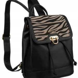 Miejski plecak damski z klapką wykonany ze skóry ekologicznej - David Jones