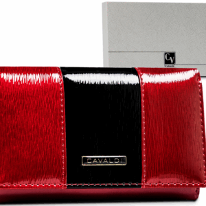 Portfel damski z lakierowanej skóry naturalnej - 4U Cavaldi