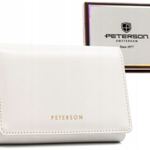 Portfel damski ze skóry ekologicznej na zatrzask i suwak - Peterson