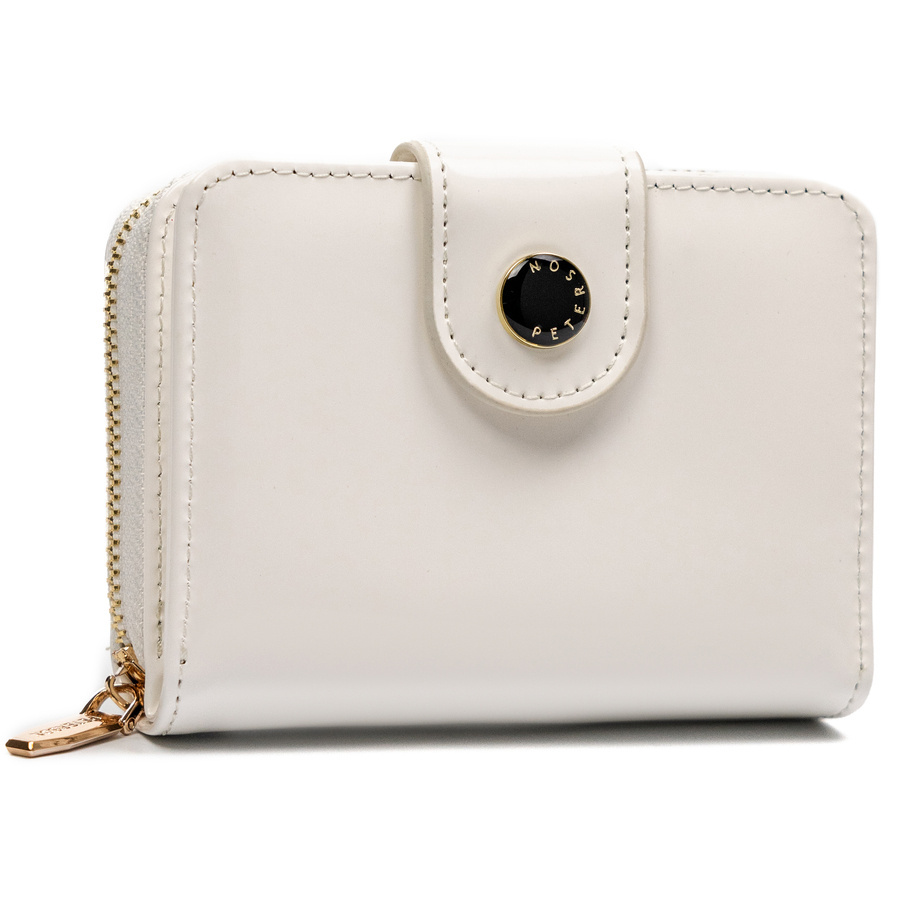 Mały portfel damski ze skóry ekologicznej na zatrzask i suwak - Peterson - obrazek 2