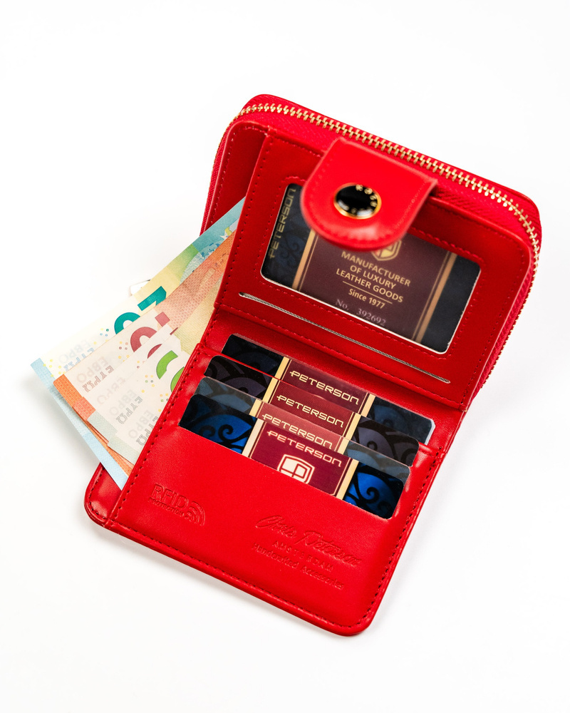 Elegancki portfel damski ze skóry ekologicznej - Peterson - obrazek 6