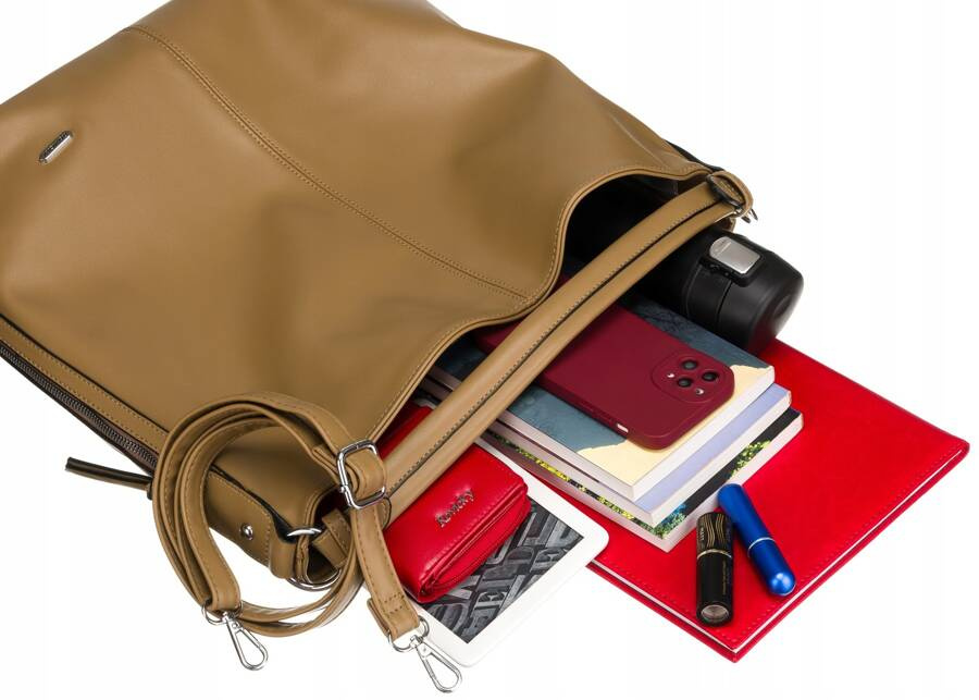 Klasyczna shopperka damska ze skóry ekologicznej - Rovicky - obrazek 8