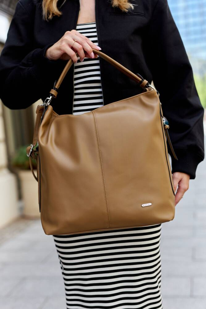 Klasyczna shopperka damska ze skóry ekologicznej - Rovicky - obrazek 10