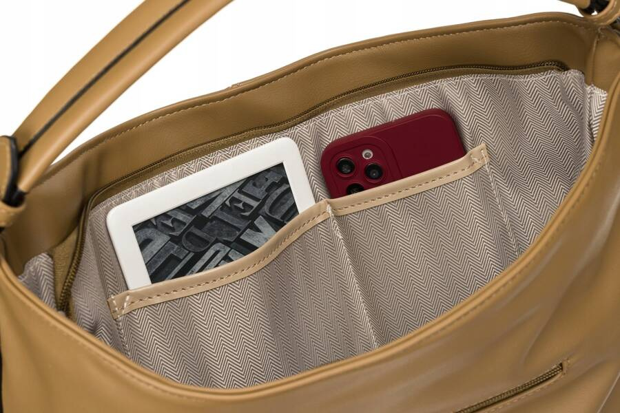 Klasyczna shopperka damska ze skóry ekologicznej - Rovicky - obrazek 7