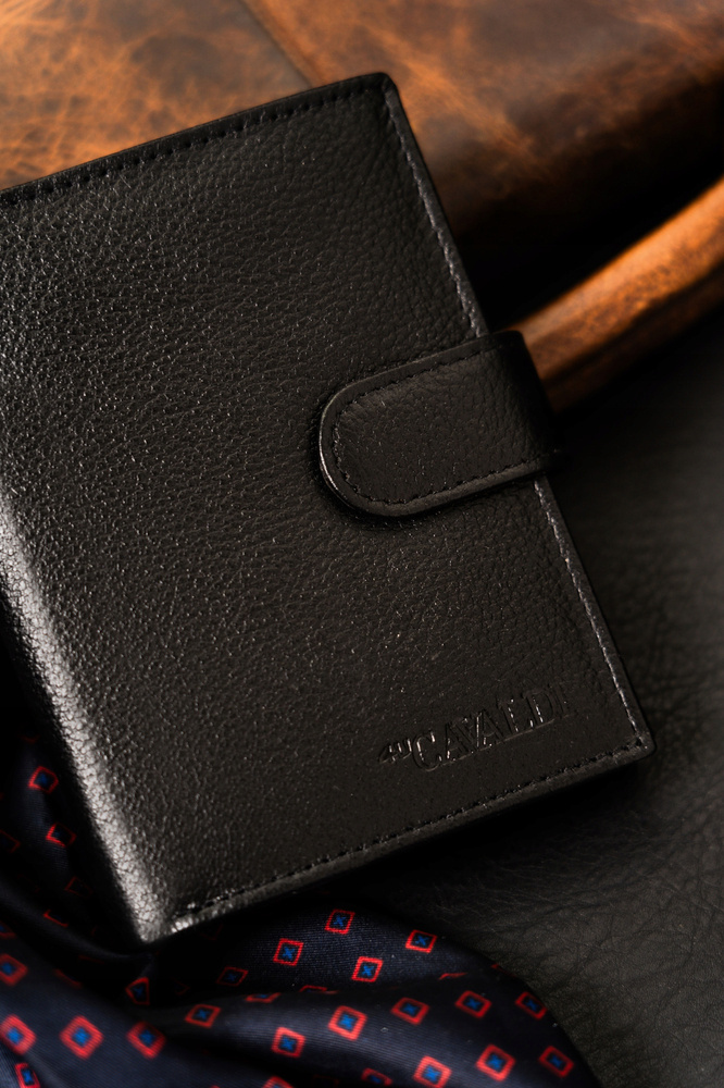 Duży, skórzany portfel męski na zatrzask - 4U Cavaldi - obrazek 3